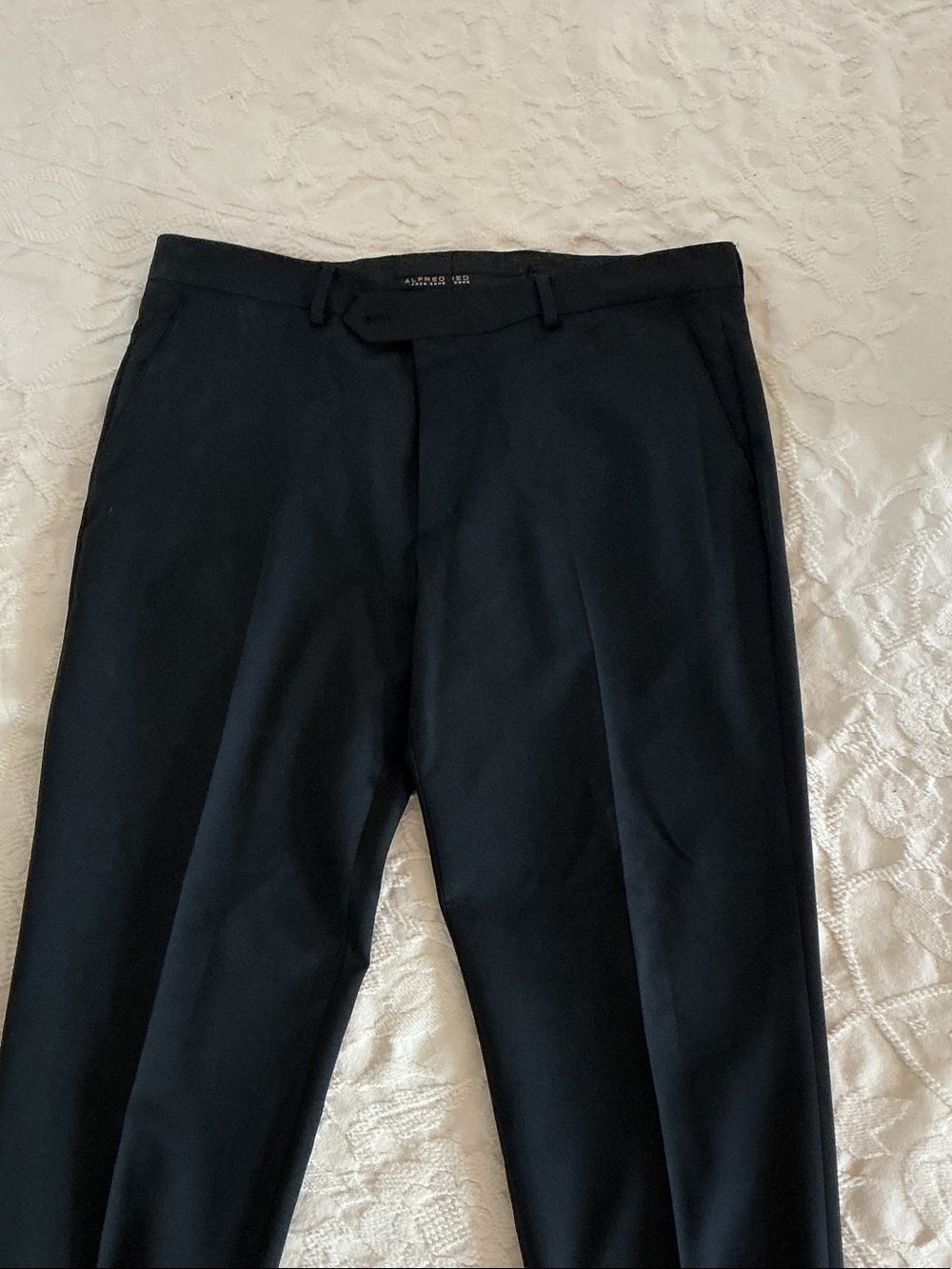 Alfred Sung men’s black wool dress pants